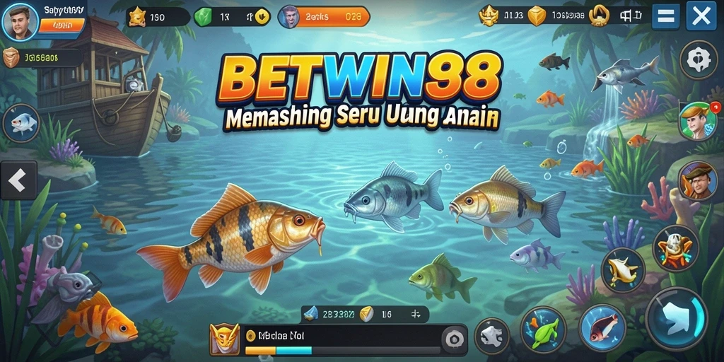 Gameplay BETWIN88 dengan aksi memancing yang menarik dan seru.