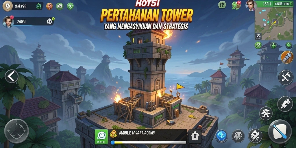 Gameplay HOT51 yang intens dalam mode Tower Defense.