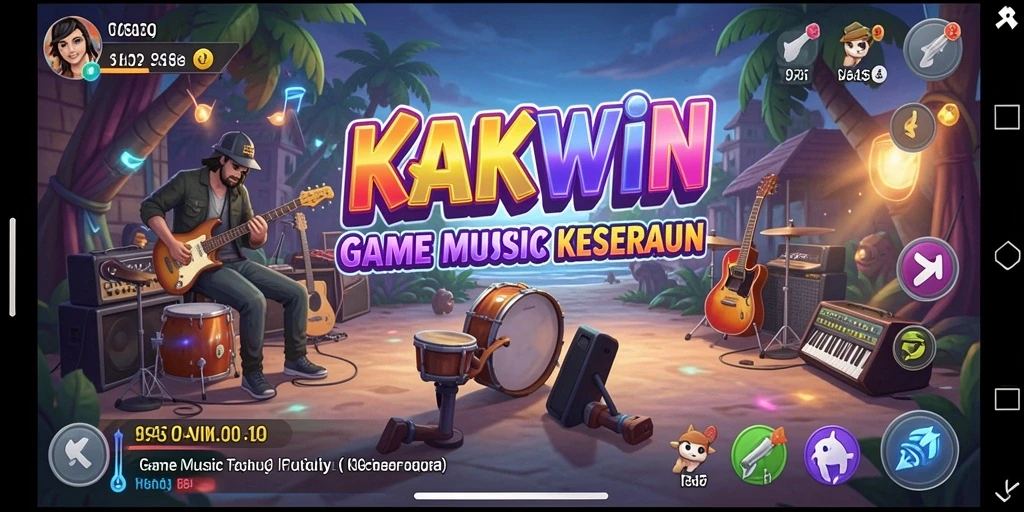 Tampilan gameplay KAKWIN yang menarik saat bermain musik.