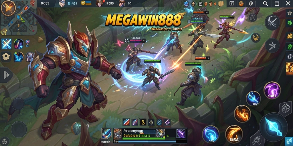 Tangkap momen seru dalam gameplay MEGAWIN888 di arena MOBA.