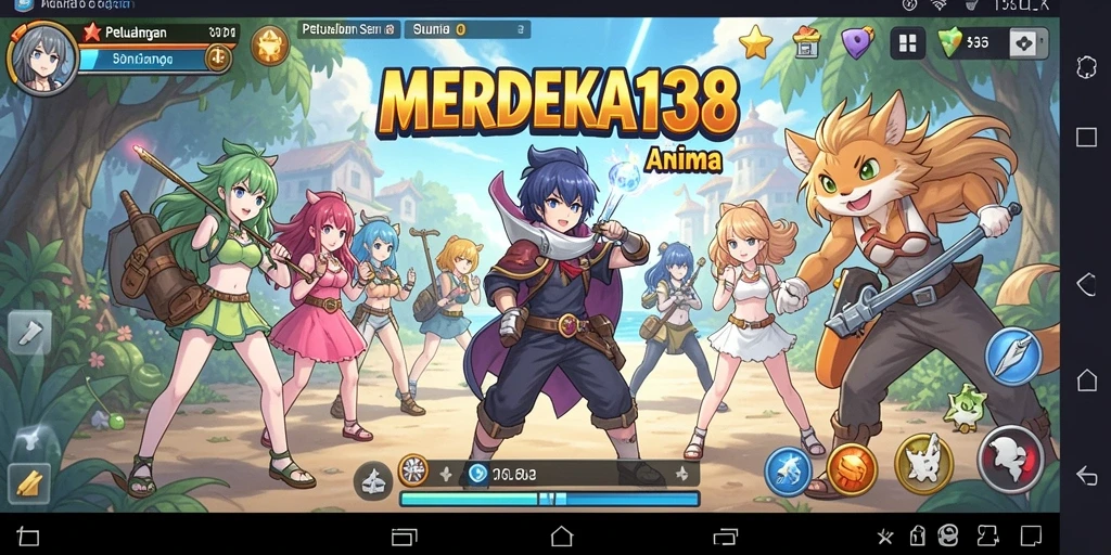 Screenshot gameplay menarik dari MERDEKA138 dengan aksi seru di dunia anime.