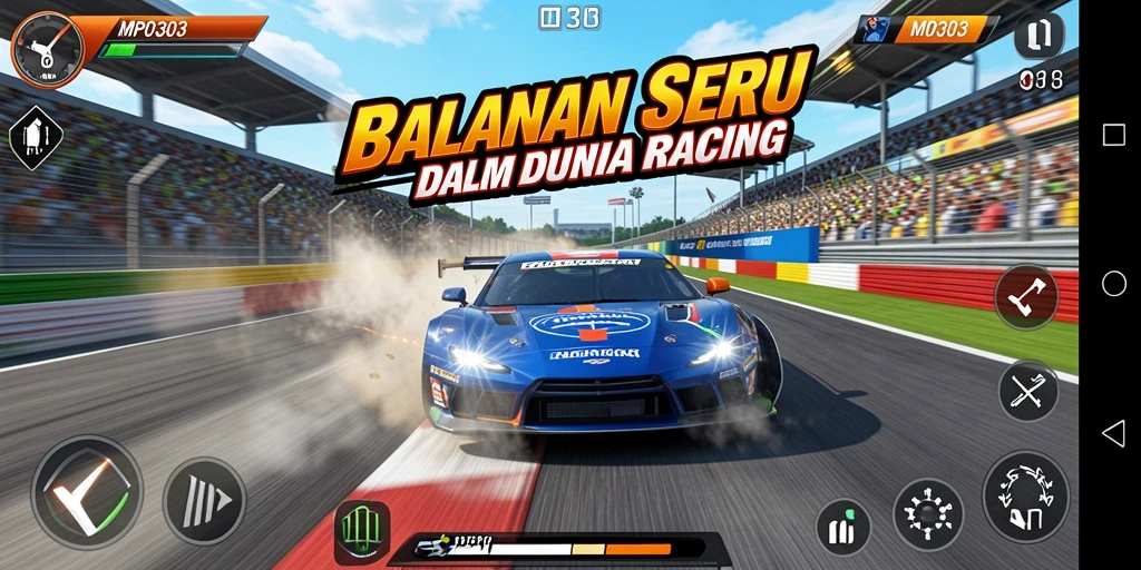 Tampilan menarik dari gameplay seru di MPO303 yang membuat tiap balapan menegangkan.