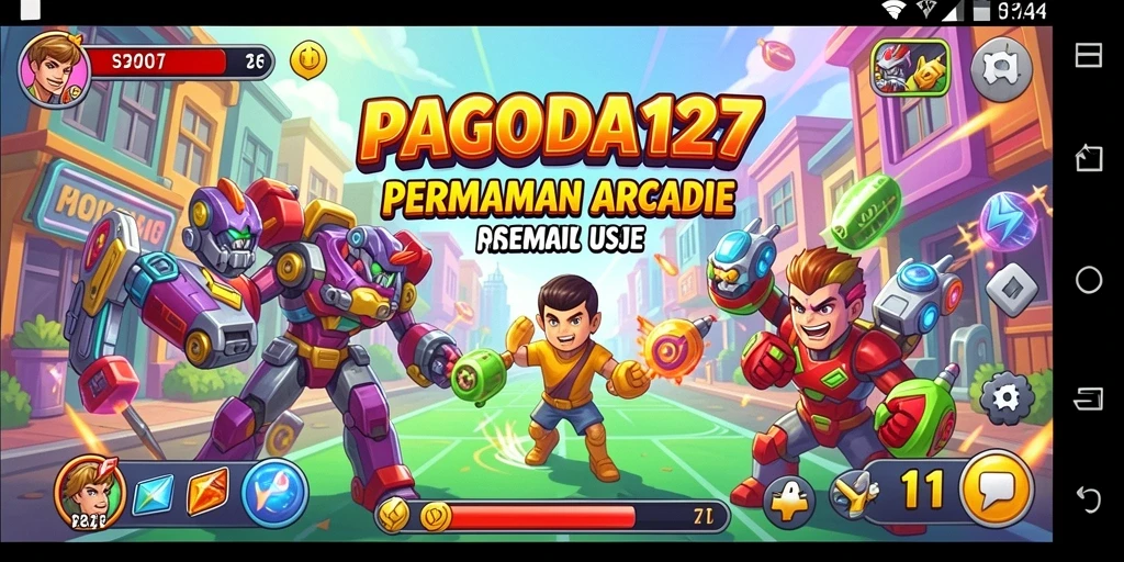 Screenshot menampilkan aksi seru dalam gameplay Arcade.