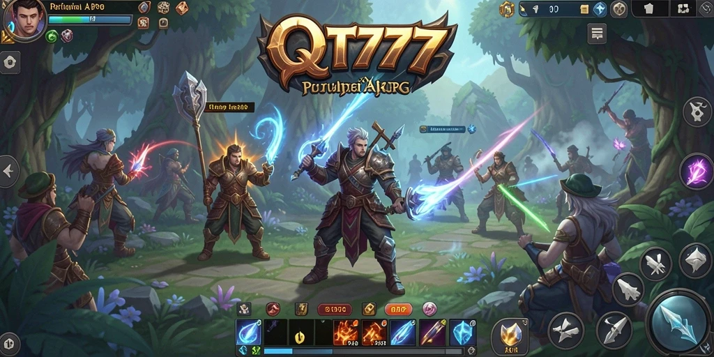 Tampilan menakjubkan dari gameplay ARPG QT777 yang dinamis.