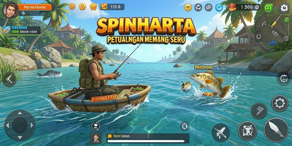 Tangkapan ikan yang menakjubkan dalam gameplay SPINHARTA.