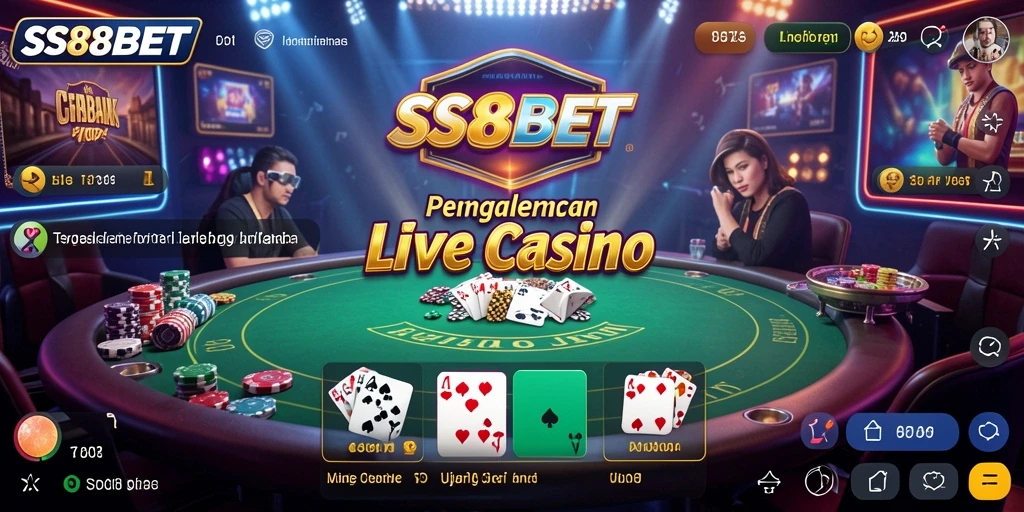 Tampilan gameplay Live Casino yang mendebarkan dari SS88BET dengan dealer yang ramah.