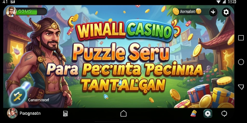 Tampilan gameplay WINALLCASINO yang menampilkan serunya menyelesaikan teka-teki Puzzle.